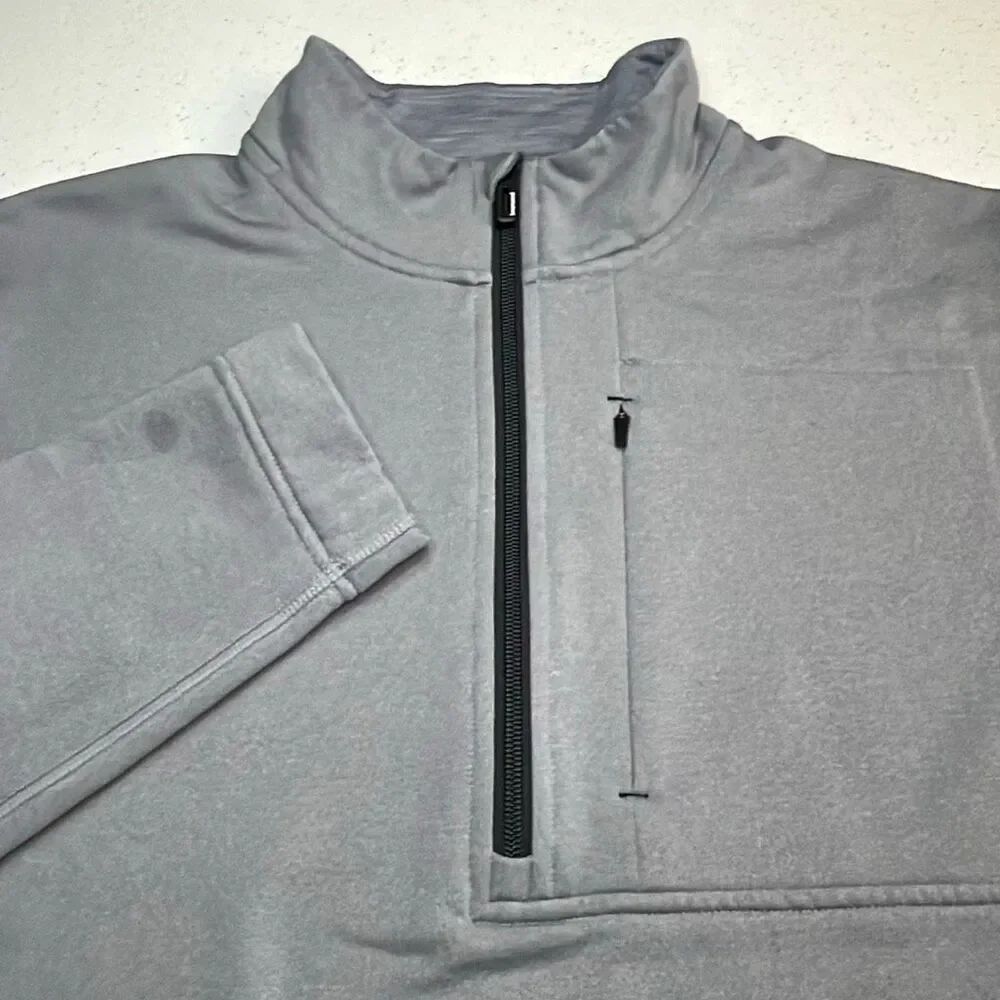 Smartwool Mens Large Merino Wool Blend 1/4 Zip Pullover Gray Quarter Zip Sweater